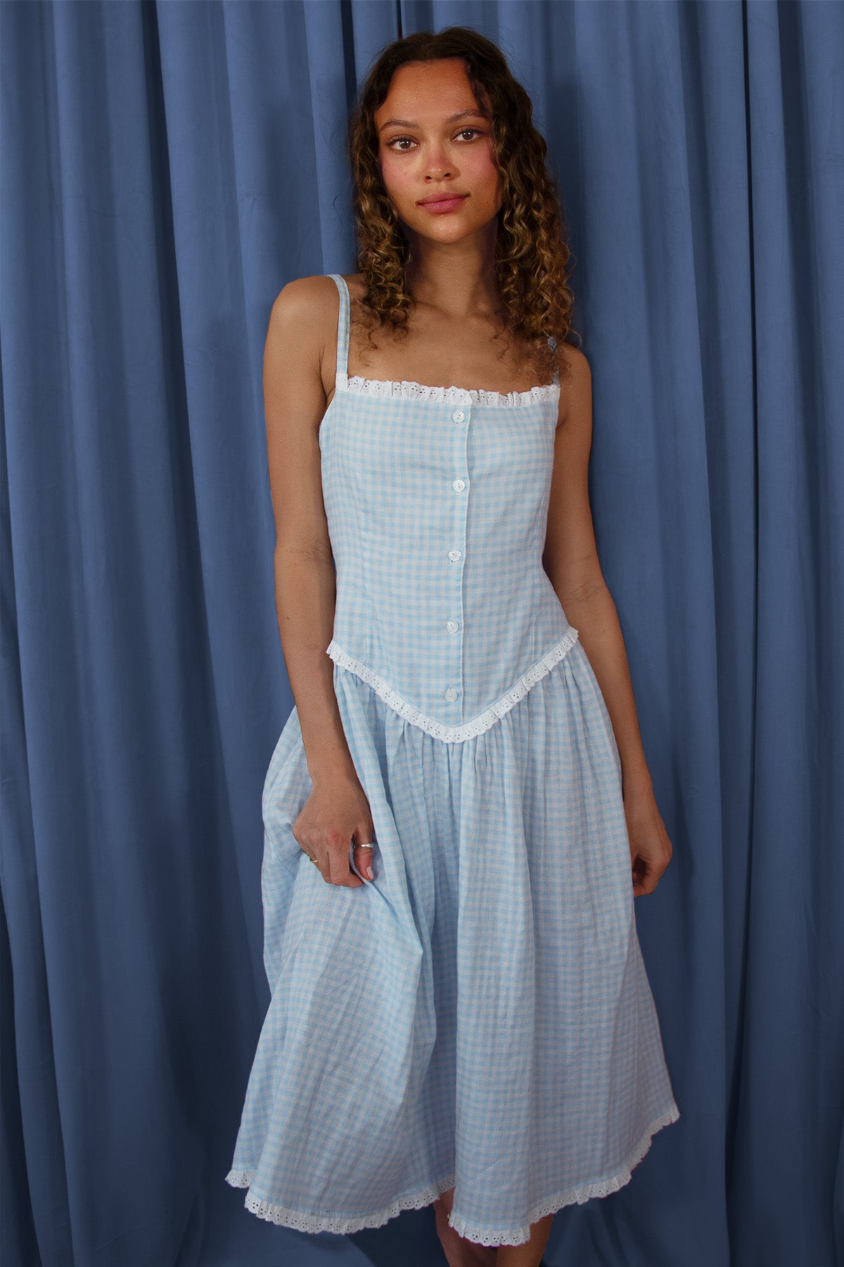 Blue Gingham- The Ivy - Evewear