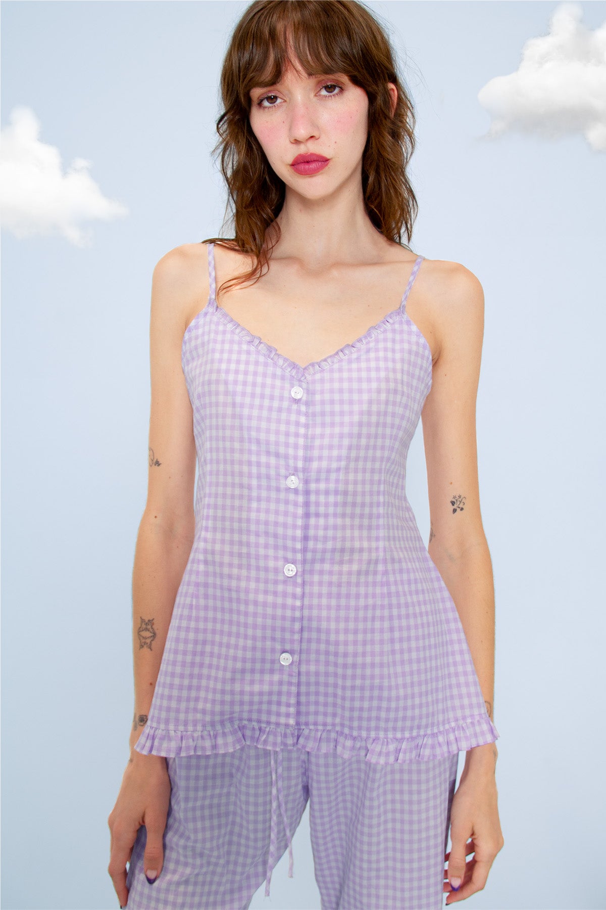 Lavender Gingham- The Kitty - Evewear