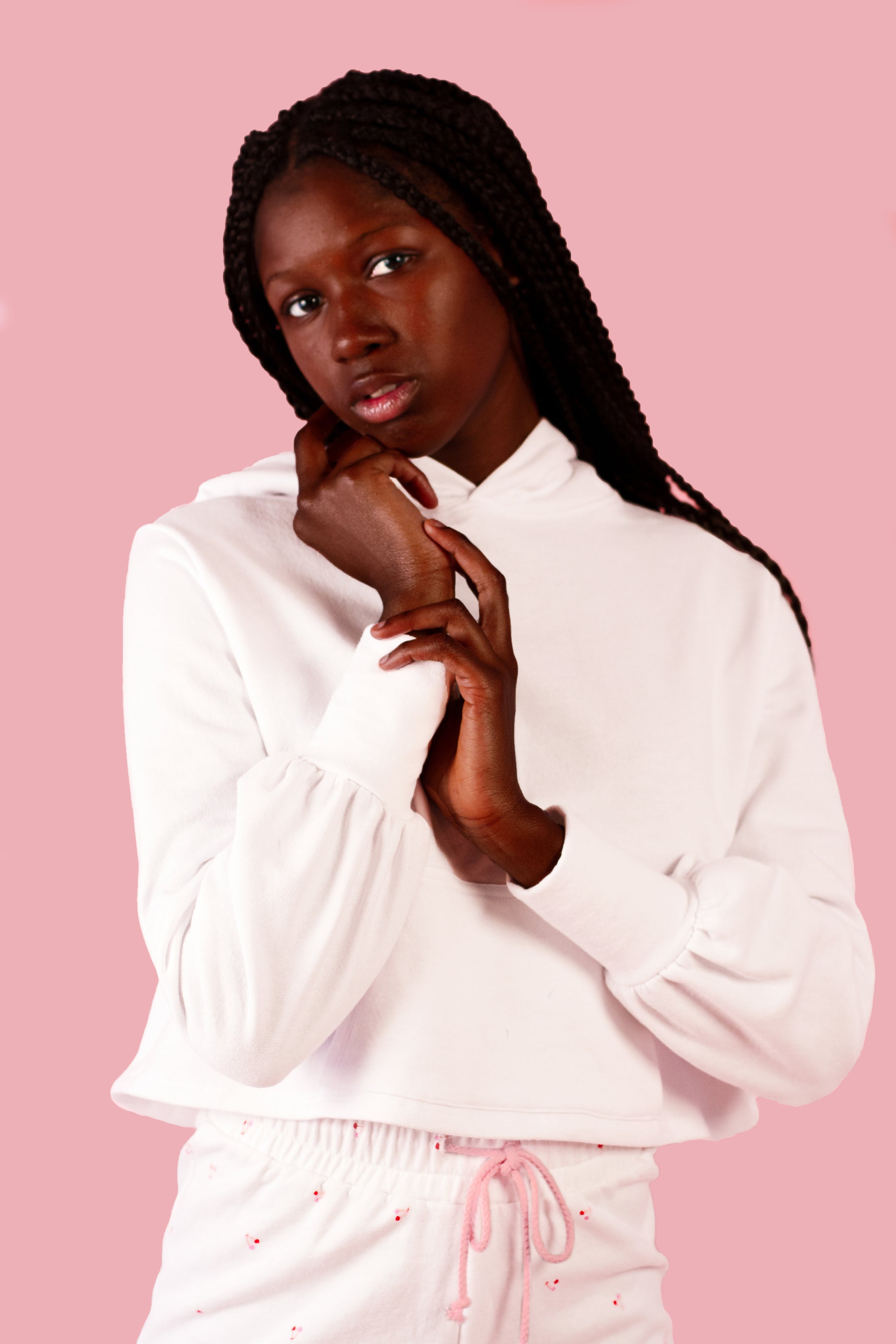 White/Cherry- The Sweetheart Hoodie - Evewear