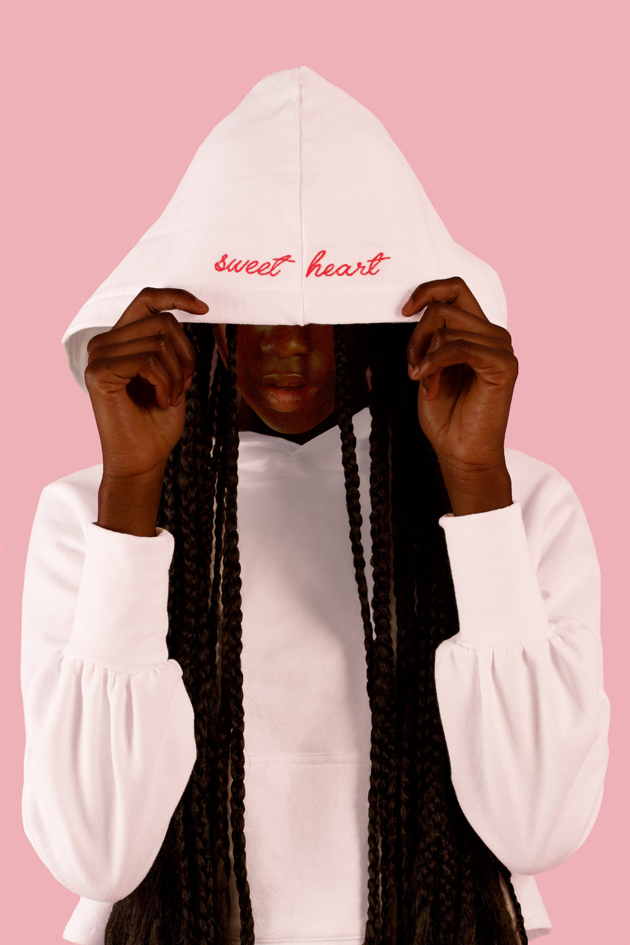 White/Cherry- The Sweetheart Hoodie - Evewear